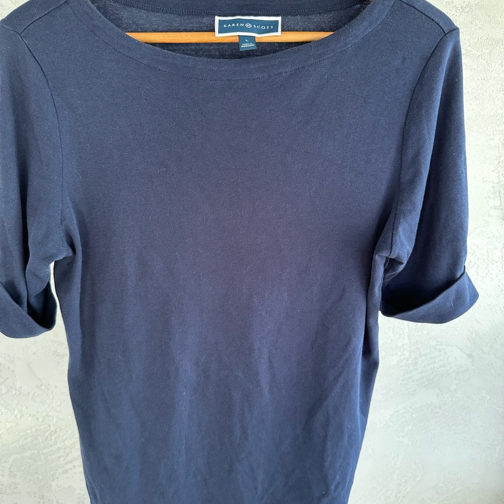 Karen Scott Charcoal Gray Tee